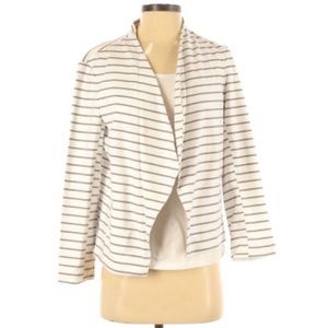 New Ann Taylor White Black Striped Blazer Jacket